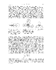 Рис. 27. Гибридная вр -орби-таль углерода (или <a href="/info/1466511">другого элемента</a>) и Ь-<a href="/info/4851">орбиталь водорода</a> в момент, предшествующий их перекрыванию с образованием связывающей молекулярной орбитали.