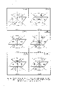 Рис. 3.3. Конуса экранирования для типичных магнитио-<a href="/info/565698">анизотропных групп</a> и связей. Области ( + ) и (—) соответствуют областям экранирования (—б) и дезэкраиирования ( + б)