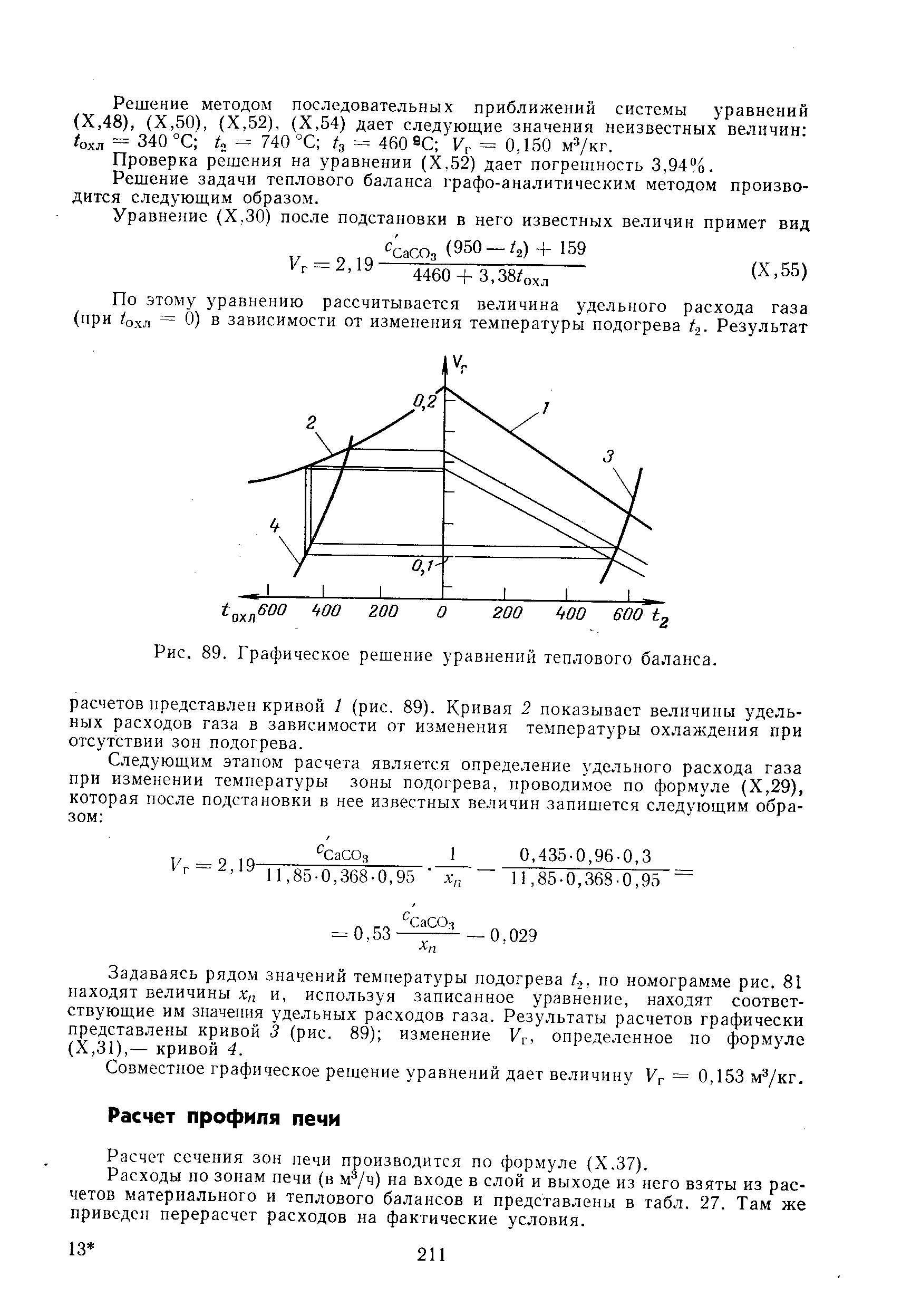 Расчет сечения зон печи производится по формуле (Х.37).