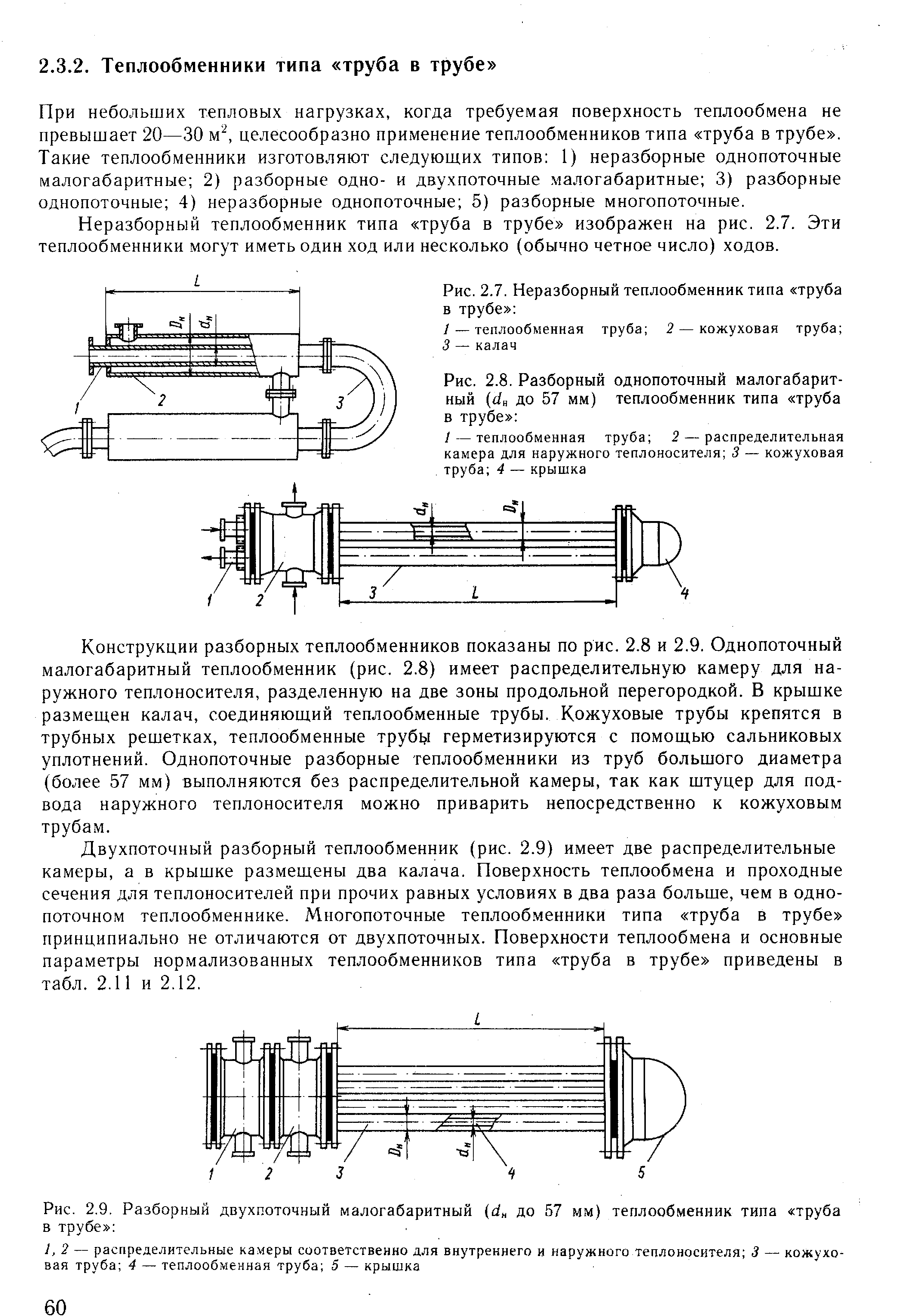 Теплообменник типа труба в трубе схема