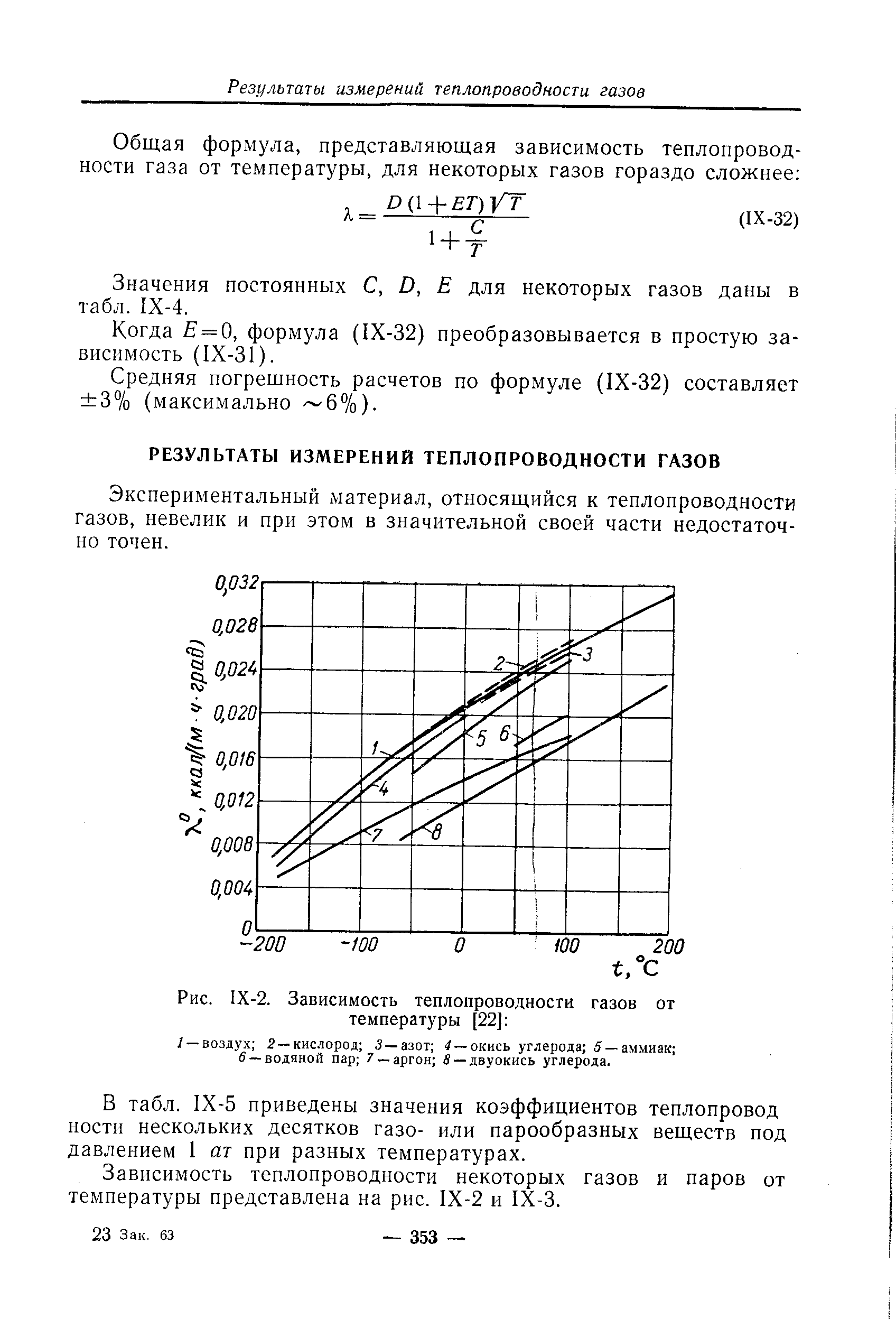 Значения постоянных С, В, Е для некоторых газов даны в табл. 1Х-4.