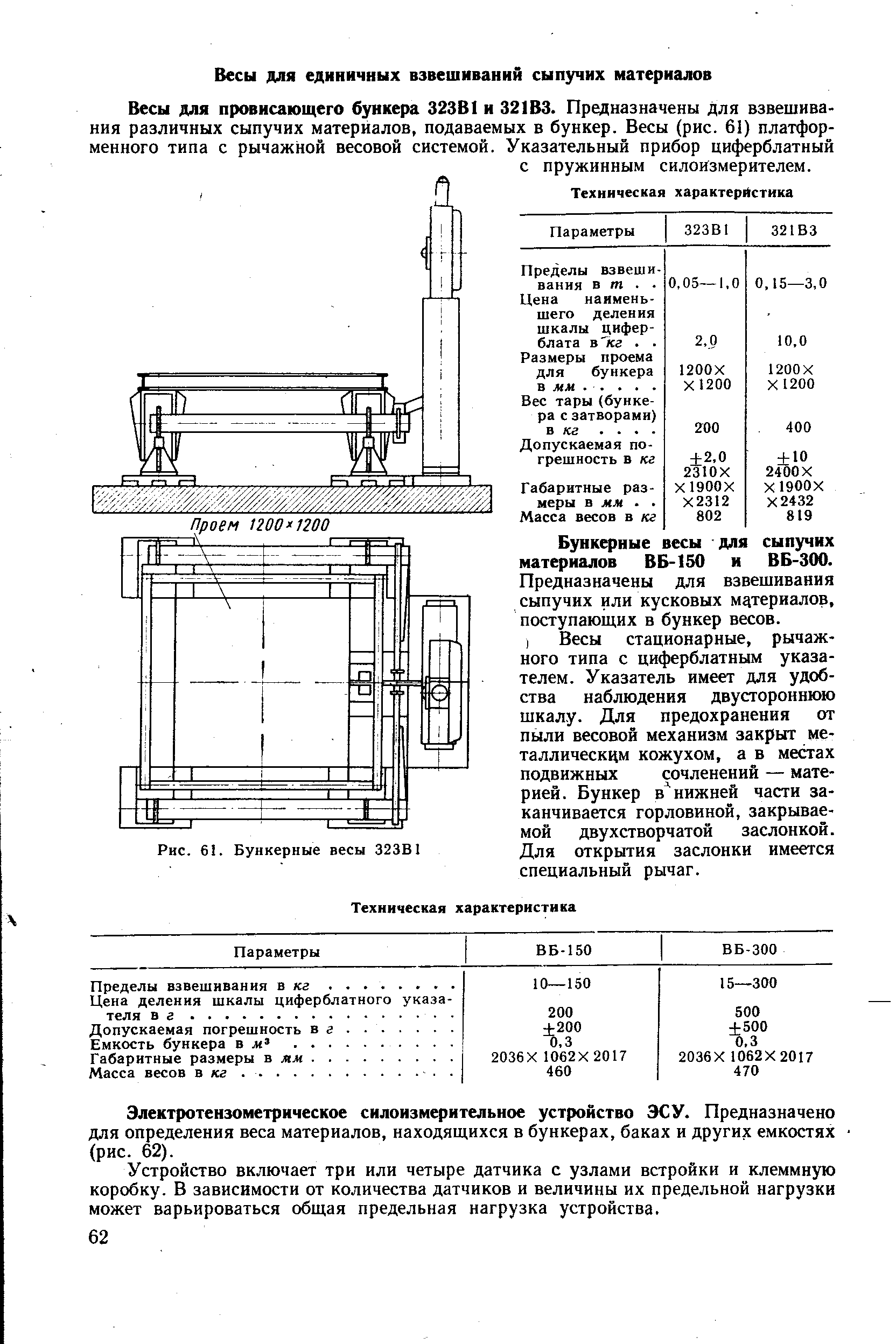 Бункерные весы для сыпучих материалов ВБ-150 и ВБ-300.