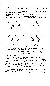 Рис. 12 <a href="/info/1760000">Конформации мономерных единиц</a> <a href="/info/1327245">макромолекул типа</a> (—СНг— HR—) а) изотактических, б) синдиотактических.