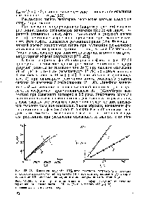 Рис. IV. 24. <a href="/info/8974">Кинетика растекания</a> -октилового эфира уксусной кислоты по германию при освещенности 4 10 лк (I) и в темноте (17 лк) (2). ж—длина смоченного участка (в см).