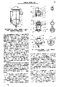 Рис. 3334. Схема циклонно-пенного аппарата с тангенциальным патрубком, кольцевой зоной и каплеуловителем
