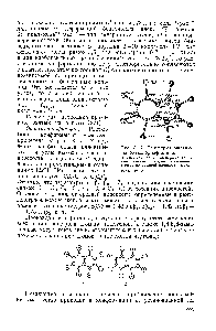 Рис. 3.17. <a href="/info/92160">Геометрия молекулы</a> октахлорнафталина. в скобках <a href="/info/362342">даны экспериментальные данные</a> указаны отклонения атомов от <a href="/info/128624">средней</a> плоскости моле-о