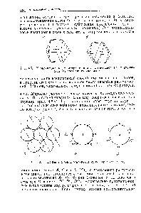 Рис. 4.5. Координационные многогранники в гексагональной (д) и кубической (б) плотнейших упаковках.