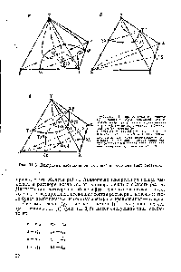 Рис. 111,6. Диаграммы дистилляционных линий в 4-компонентных системах 